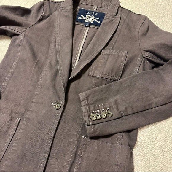 J. Crew Long Parke Blazer Denim Jacket Gray Brown - Picture 9 of 12